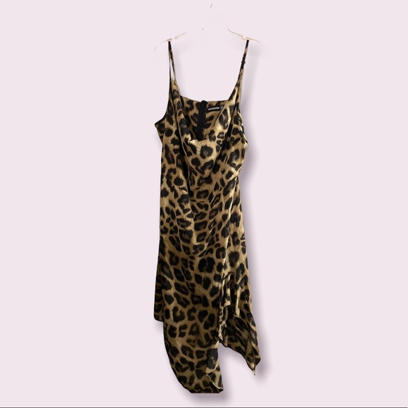 Pretty Little Thing Leopard Slip Dress Size 12 - Picture 1 of 3